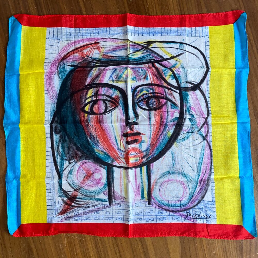 Vintage 1980s Picasso Portrait Scarf